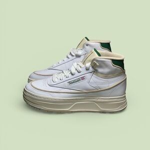Reebok White and Tan High-Top Sneakers